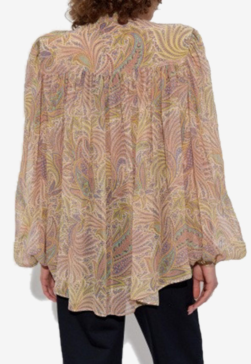 Etro Paisley Print Silk Blouse Multicolor WRIA0048-99SP1B8 X0804