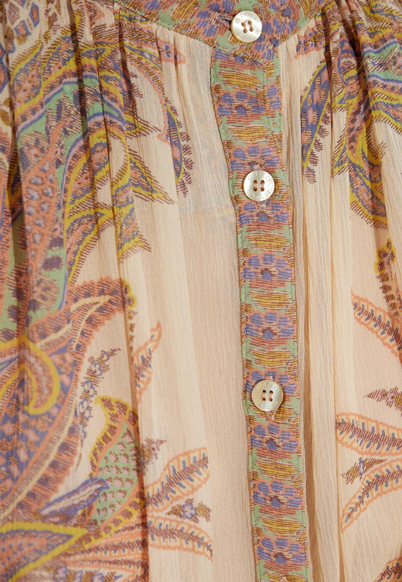 Etro Paisley Print Silk Blouse Multicolor WRIA0048-99SP1B8 X0804