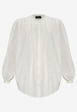 Etro Sheer Gathered Silk-Blend Blouse Cream WRIA0048-99TJE71 W3789