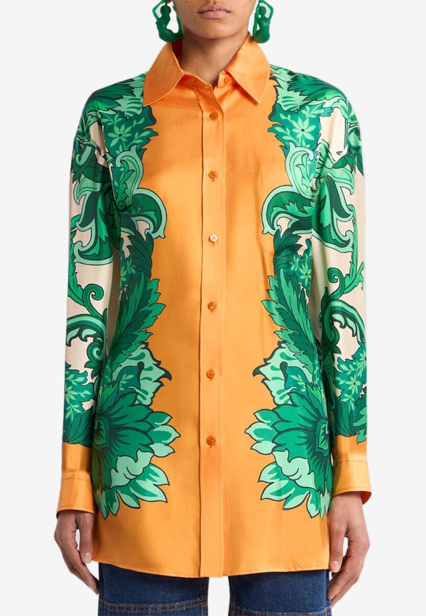 Etro Floral Print Shirt with Knot Multicolor WRIA0056-99SP1E7 X0806