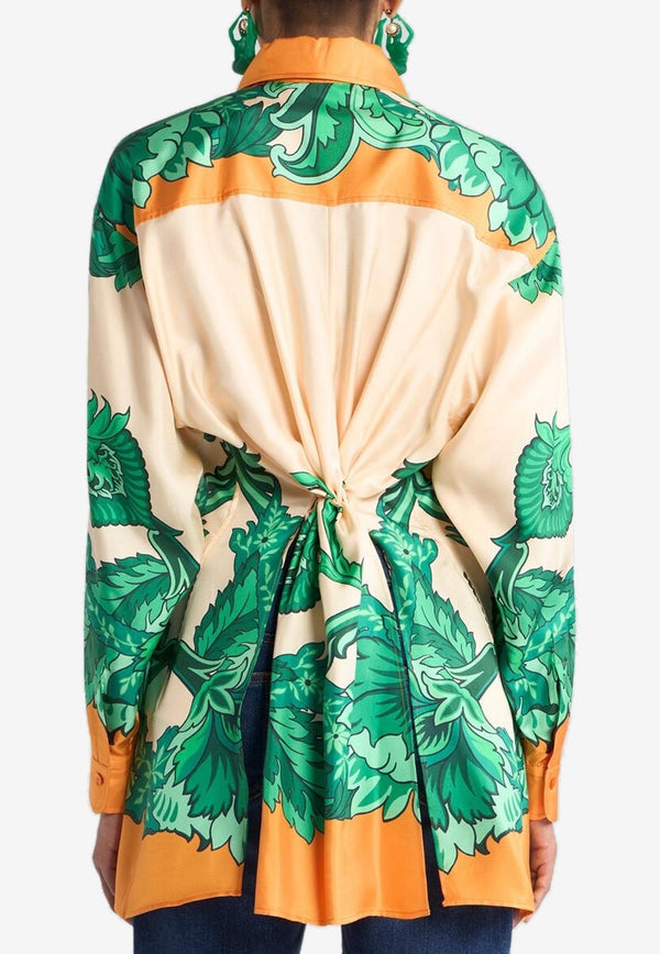 Etro Floral Print Shirt with Knot Multicolor WRIA0056-99SP1E7 X0806