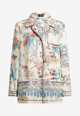 Etro Placed Floral and Fauna Print Fluid Twill Shirt Multicolor WRIA0100-99SPSI4 X0802