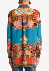 Etro Placed Print Long Silk-Blend Shirt Multicolor WRIA0103-AKI46 X0888