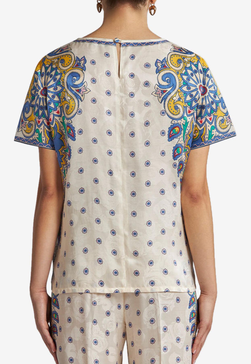 Etro All-Over Print T-shirt White WRJA0025-AQ115 X0800