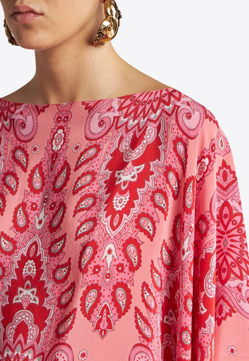 Etro All-Over Print Silk Cape Pink WRJA0027-AV602 X0872