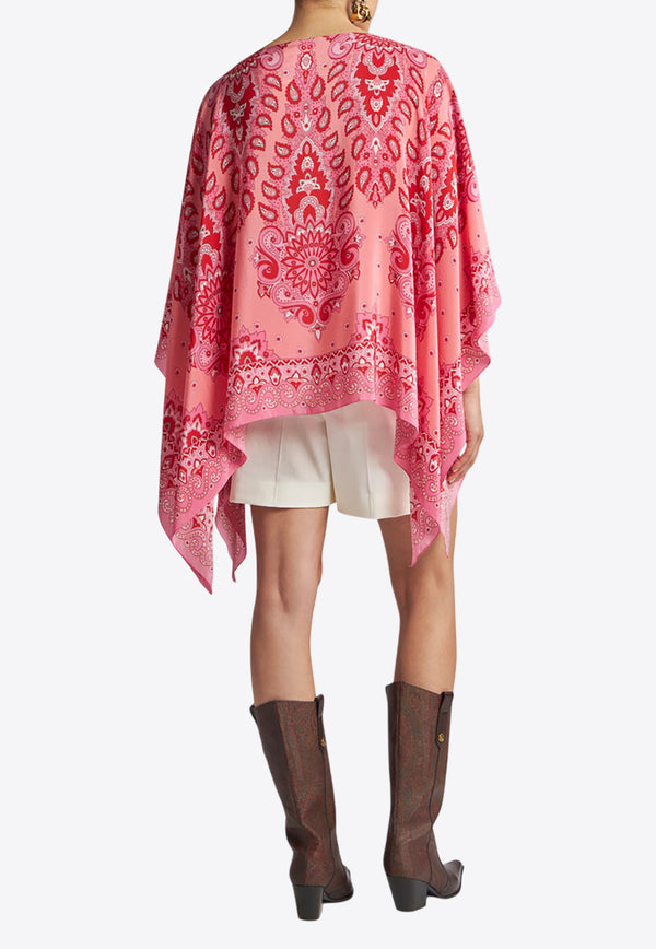 Etro All-Over Print Silk Cape Pink WRJA0027-AV602 X0872