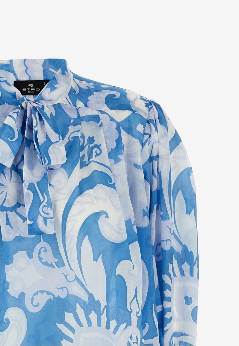 Etro Paisley Print Sheer Blouse Blue WRJA0087-99SA5I2 X0807