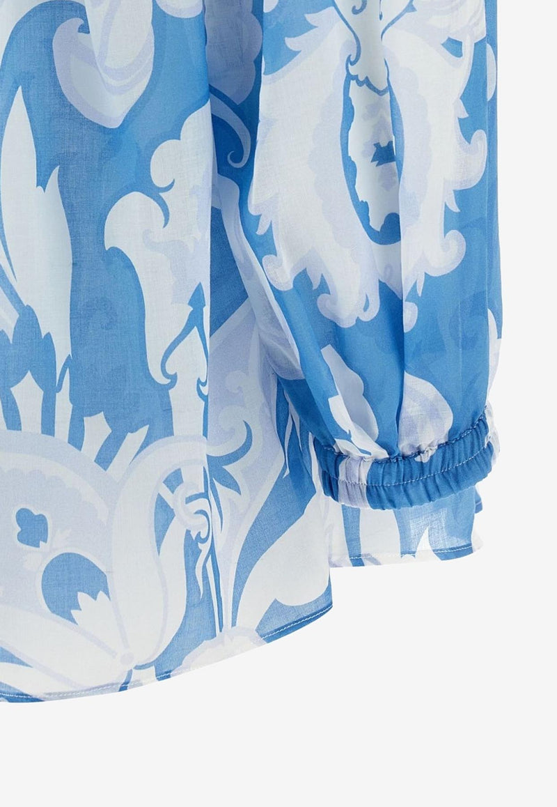 Etro Paisley Print Sheer Blouse Blue WRJA0087-99SA5I2 X0807