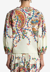 Etro Paisley Print Poplin Boxy Blouse Multicolor WRJA0088-99SP5I1 X0800
