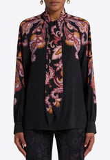 Etro All-Over Print Long Sleeved Blouse Black WRJA0091-99SP1A4 X0810