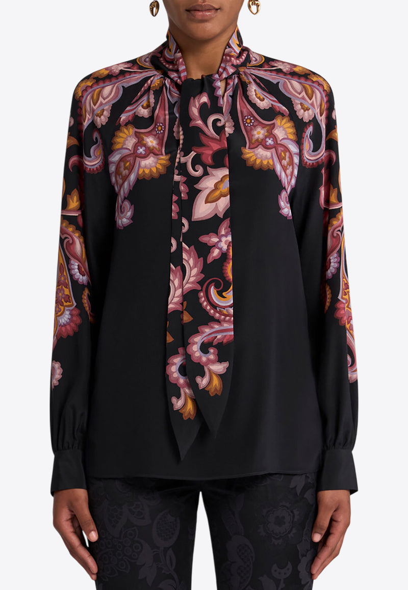 Etro All-Over Print Long Sleeved Blouse Black WRJA0091-99SP1A4 X0810