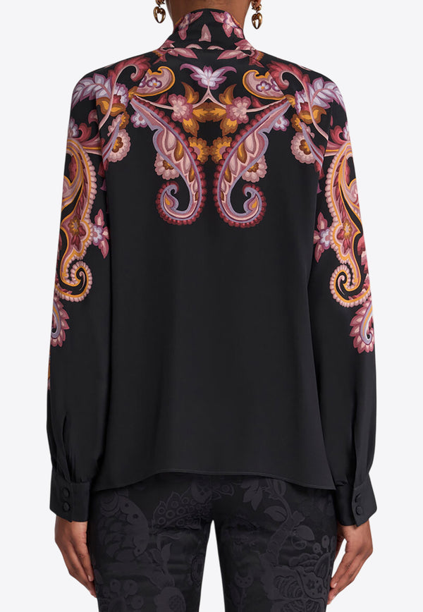 Etro All-Over Print Long Sleeved Blouse Black WRJA0091-99SP1A4 X0810