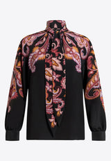 Etro All-Over Print Long Sleeved Blouse Black WRJA0091-99SP1A4 X0810