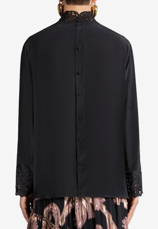 Etro Silk Crepe De Chine Blouse Black WRJA0099-AV572 N0000