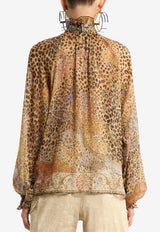 Etro Silk Chiffon Blouse with Silk Scarf Multicolor WRJA0157-AKH77 X0826
