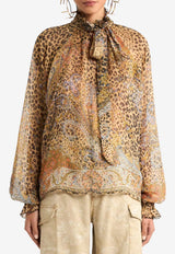 Etro Silk Chiffon Blouse with Silk Scarf Multicolor WRJA0157-AKH77 X0826