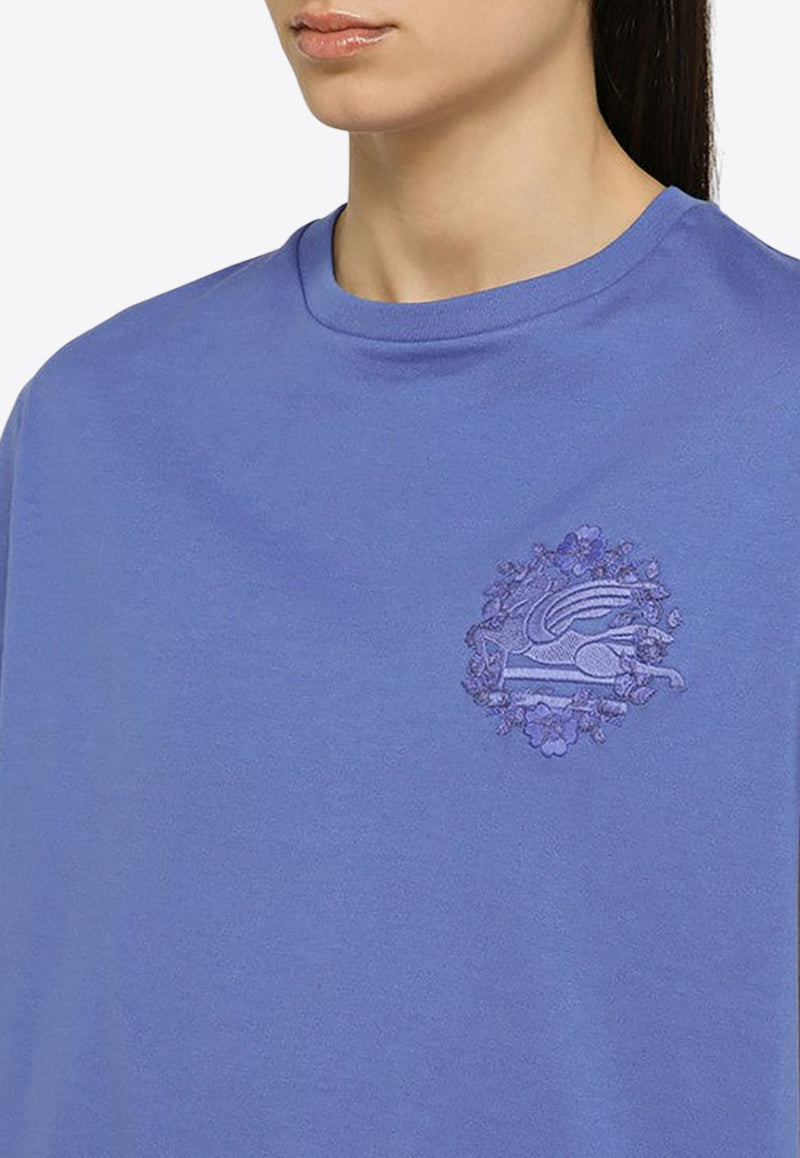 Etro Logo Embroidered Crewneck T-shirt Blue WRJB0006AC036/O_ETRO-B0759