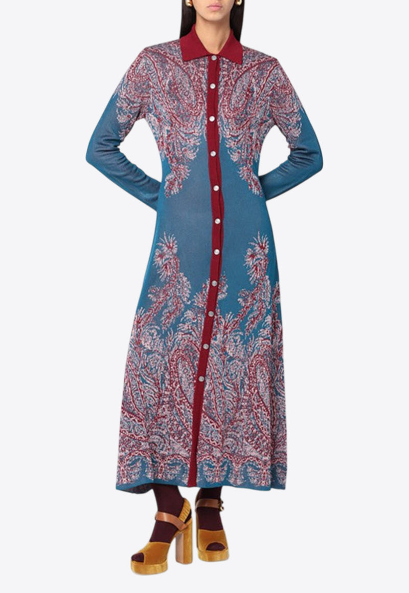 Etro Floral Print Maxi Cardigan Shirt Dress Multicolor WRKA0084AQ167_ETRO-X0883