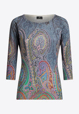 Etro Paisley Print Silk-Blend Knit Top Multicolor WRKE0021-AV553 X0884