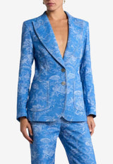 Etro Floral Jacquard Single-Breasted Blazer Light Blue WRNA0026-99TJEK7 S9880