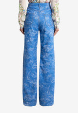 Etro Floral Jacquard Flared Jeans Light Blue WRNB0004-99TJEK7 S9880