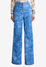 Etro Floral Jacquard Flared Jeans Light Blue WRNB0004-99TJEK7 S9880