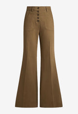 Etro Flared Denim Jeans with Pegaso Buttons WRNB0004-AV689 V4655