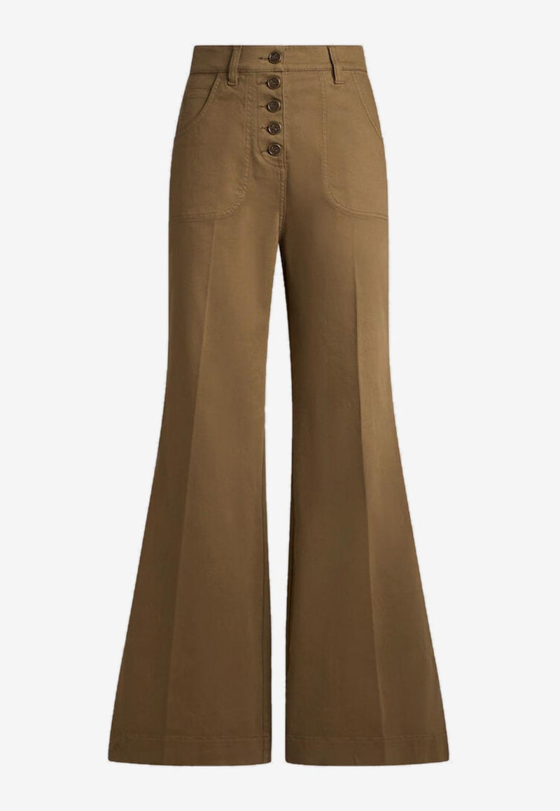 Etro Flared Denim Jeans with Pegaso Buttons WRNB0004-AV689 V4655