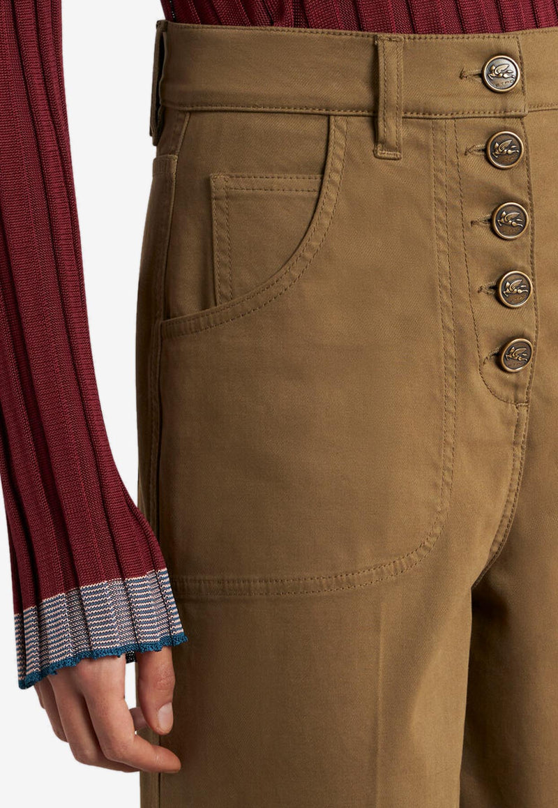 Etro Flared Denim Jeans with Pegaso Buttons WRNB0004-AV689 V4655