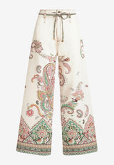 Etro Paisley Print Flared Jeans Cream WRNB0006-AK771 X0802