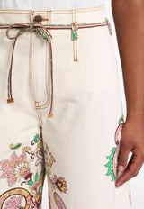 Etro Paisley Print Flared Jeans Cream WRNB0006-AK771 X0802