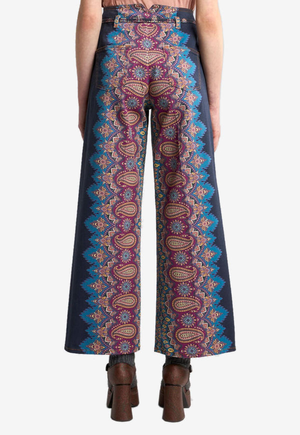 Etro Culotte Jeans with Placed Print WRNB0006-AKA34 X0883