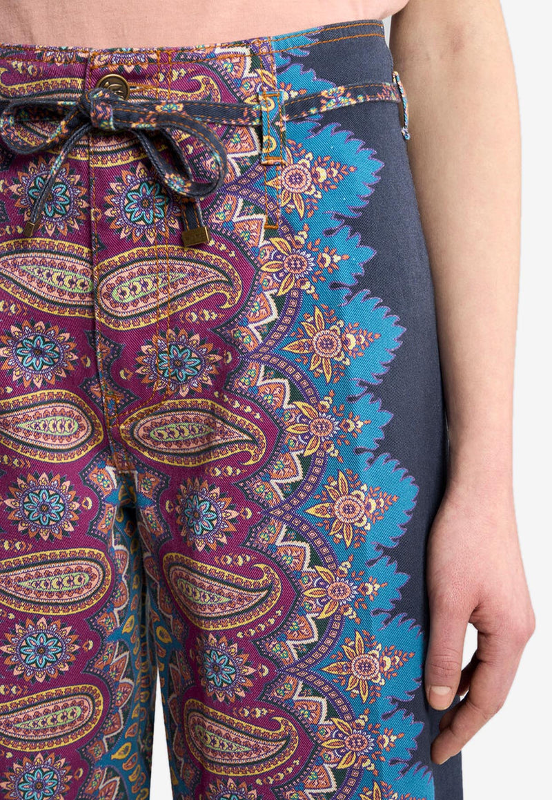 Etro Culotte Jeans with Placed Print WRNB0006-AKA34 X0883