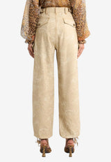 Etro Floral Jacquard Denim Cargo Pants Beige WRNB0033-99TJEK7 S9820