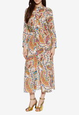 Etro Paisley Print Belted Midi Shirt Dress Multicolor WRPA0002-AKF39 X0801