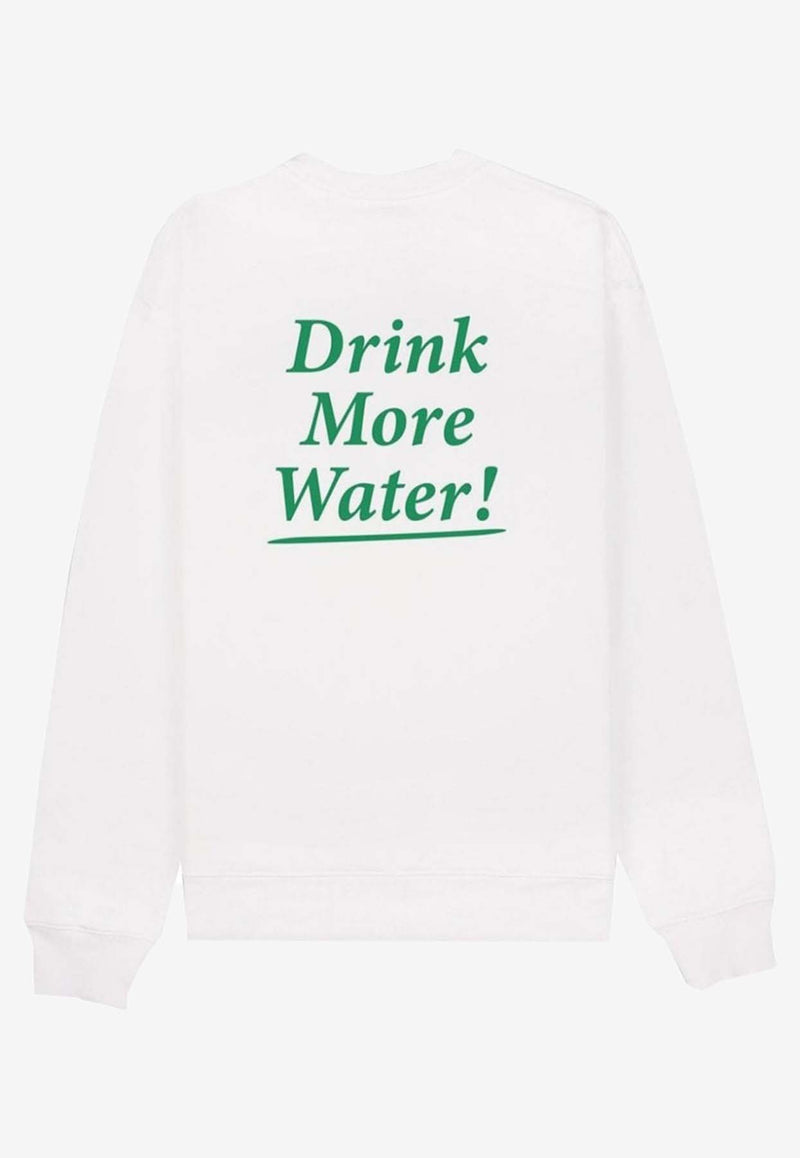 Sporty & Rich Drink More Water Sweatshirt White WS067S405DW_000_48