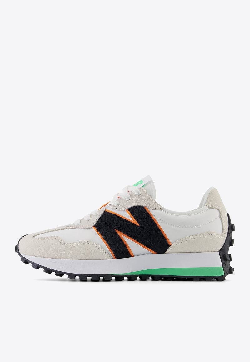 New Balance 327 Low-Top Sneakers in Lime Leaf with Hot Mango White WS327NC