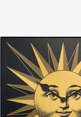 Fornasetti Grande Sole Square Wall Clock Gold WSCLO012