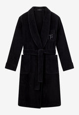 Tom Ford Logo Long-Sleeved Robe WSL001-FAX1015 LB999 Black