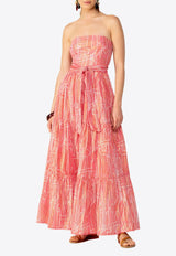 Poupette St Barth Thelma Strapless Maxi Dress Pink WTMR26LCXAKP_PINK