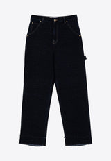 DARKPARK Bouclé Wide-Leg Frayed Jeans Blue WTR08DBL10W555/P_DARKP-W555