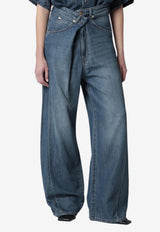 DARKPARK Ines Wide-Leg Washed Jeans  Blue WTR19TBL01W075/S_DARKP-W075