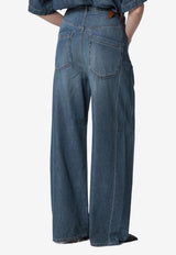 DARKPARK Ines Wide-Leg Washed Jeans  Blue WTR19TBL01W075/S_DARKP-W075