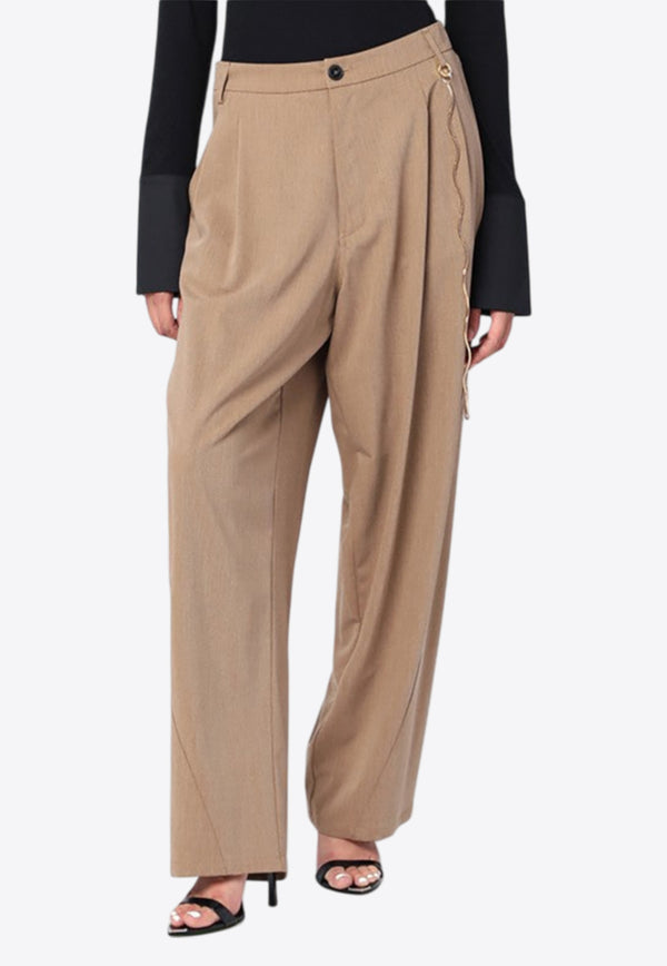 DARKPARK Phebe Tailored Pants with Chain Beige WTR36SFAW44_DARKP-0085