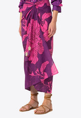 Poupette St Barth Uma Printed Maxi Skirt Purple WUMR26SCMHBP_PURPLE