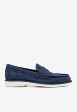 Santoni Logo Suede Loafers WUQY59818BIASLHOU57BLUE