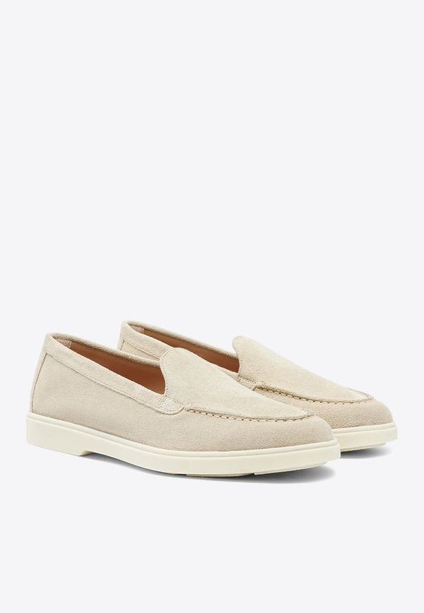 Santoni Slip-On Suede Loafers WUYA58856TISNPYLP10BEIGE