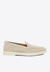 Santoni Slip-On Suede Loafers WUYA58856TISNPYLP10BEIGE