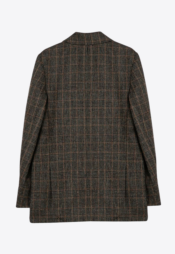 A.P.C. Prince of Wales Double-Breasted Wool Blazer Brown WVBCT-F03212WO/P_APC-CAA