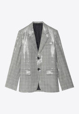 Zadig & Voltaire Vanille Prince of Wales Sequined Blazer Silver WWBL01941_BLACK